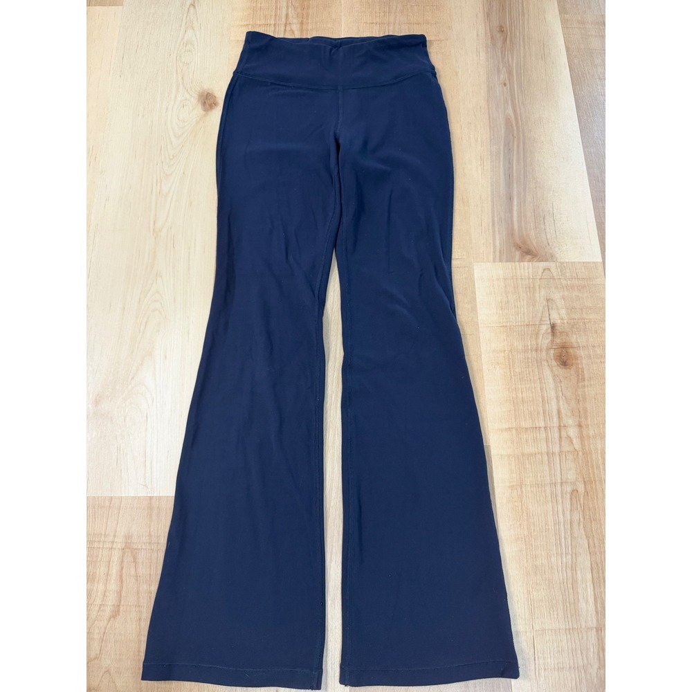 Athleta Girl High Rise Chit Chat Flare Pants Navy Blue Size L 12 Yoga Leggings